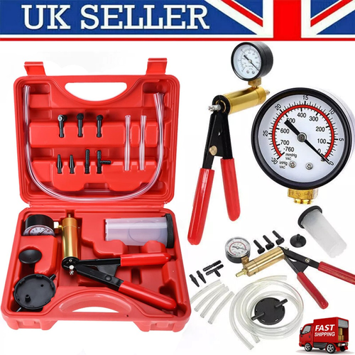 Hand Held Vacuum Pump Pressure Tester Car Brake Fluid Bleeder Bleeding Tool Set