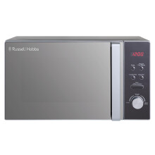 Russell Hobbs RHM2076S-AZ 20 Litre 800 W Silver Digital Solo Microwave with 5 Power Levels, Automatic Defrost, 8 Auto Cook Menus, Clock and Timer, Eas