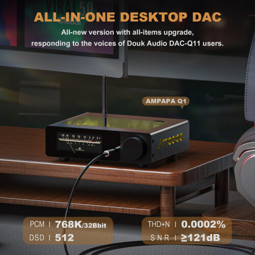 ESS9039 AK4493 USB DAC HIFI Stereo Audio Decoder with Balanced TRS Out 768KHz 1