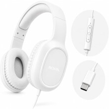 Roxel RX-90C USB-C Wired Over-Ear Headphones, Mic & Inline Controls, 1.5m Cable
