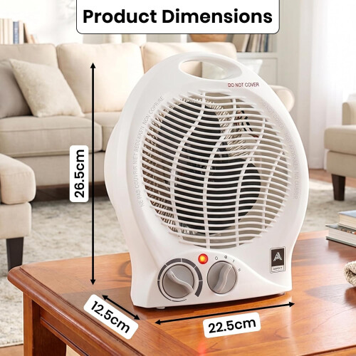 Warmlite 2-in-1 2000W Fan Heater with Cool Air Function, Portable And Lightweight Upright 1