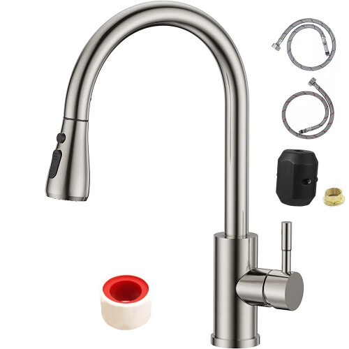 360 Kitchen Sink Mixer Taps Pull Out Spout Spray Single Lever Modern Mono Tap