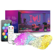 Smart Animated Christmas Tree Lights,LED Curtain Lights Christmas,Timer and Memory, RGB Outdoor Wall Window Fairy Light with Remote, USB Powered IP65