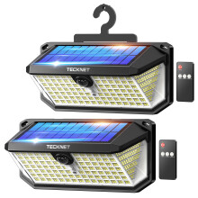 TECKNET 546 LED Solar Lights Outdoor Garden with Remote Control & Hook, 7500LM Motion Sensor Solar Light with 2200mAh, 300 Angle & 3 Modes Wall Ligh