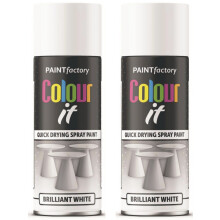 2 x 400ml Brilliant White Gloss Finish Spray Aerosol Van Car Bike