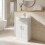 550mm Floorstanding Bathroom Vanity Unit & Basin Single Tap Hole White Gloss 1