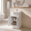 550mm Floorstanding Bathroom Vanity Unit & Basin Single Tap Hole White Gloss 2