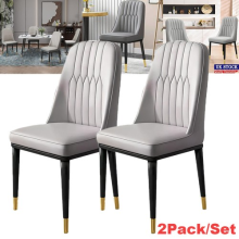 Dining Chairs Set of 2 Heavy Duty Kitchen Dining Seats for Home & Garden Grey