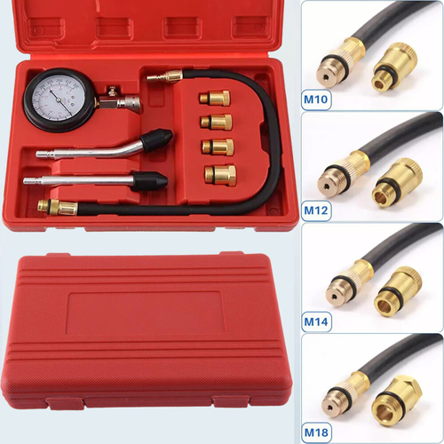 Petrol Engine Cylinder Pressure Tester for Car Compression Test Gauge Kit Set