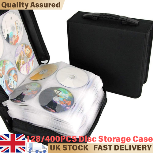 128/400 Capacity CD DVD Wallet,Lightweight Storage Organizer with Handle for Car