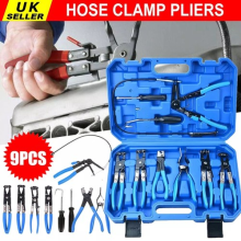 9Pcs Wire Long Reach Hose Clamp Pliers Set Fuel Oil Water Hose Auto Tools Kit.