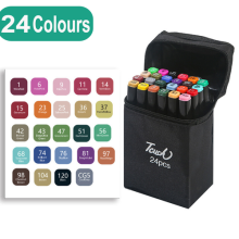 24 Colours Dual Tip Brush Pens Felt Tip Pens Colouring Pens for Adults and Kids