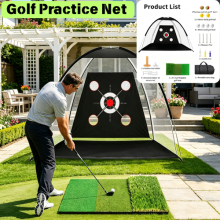 Golf Practice Net with Mat 10x7ft Driving Chipping Swing Trainer Garden Home Use