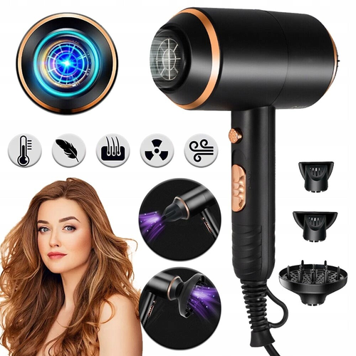 Professional Hair Dryer 4000W Quick Drying Ionic with Diffuser & Concentrator UK