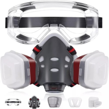 Full Face Respirator Gas Mask for Chemical Organic Vapors Dust Paint Spraying UK