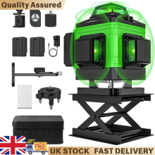 4D 16 Lines Green Laser Level 4x360Â Self Leveling, 2 Batteries Remote Control