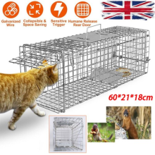 Extra Large Animal Trap Cage Humane Live Catcher Possum Fox Rabbit Rat Cat 60cm