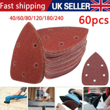 60X Mixed Mouse Sanding Sheets For Black & Decker Palm Sander Pads Sandpaper