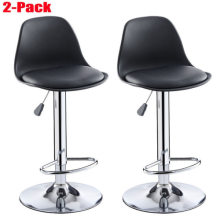 ??New 2x Adjustable Breakfast Bar Stools Swivel Gas Lift Chair Kitchen Cafe Pub
