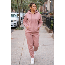 (XL, Pink) Women Hoodie Tracksuit Set ZipUp Sweatshirt Jogger
