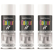 3 x 400ml Brilliant White Gloss Finish Spray Aerosol Van Car Bike