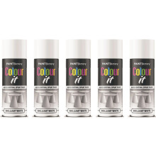 5 x 400ml Brilliant White Gloss Finish Spray Aerosol Van Car Bike