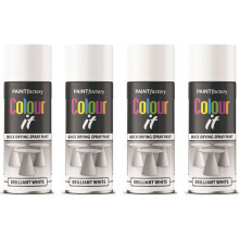 4 x 400ml Brilliant White Gloss Finish Spray Aerosol Van Car Bike