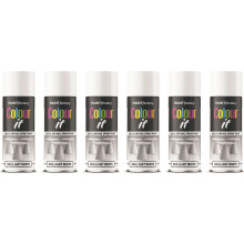 6 x 400ml Brilliant White Gloss Finish Spray Aerosol Van Car Bike