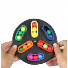 Cubo mágico giratorio con forma de frijoles, juguetes antiestrés para niños y adultos, rompecabezas de cuentas giratorias.