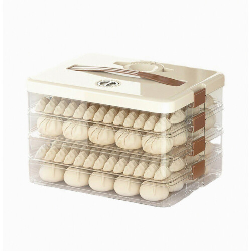 Dumpling Storage Box Large Capacity Multi Layer Transparent Plastic Airtight Food Container Kitchen Supplies 4 Layers