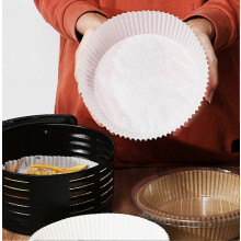 100 stuks bakpapier voor de airfryer, hittebestendig, waterdicht en vetwerend, geschikt voor oven, airfryer, braadpan en magnetron.