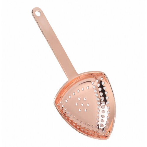 Triangular Cocktail Strainer No Breakage Anti Rust Fine Filtration Decorative Professional Ice Strainer for Bar Home Copper Plated 1