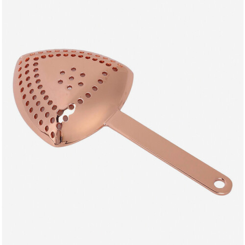 Triangular Cocktail Strainer No Breakage Anti Rust Fine Filtration Decorative Professional Ice Strainer for Bar Home Copper Plated 2