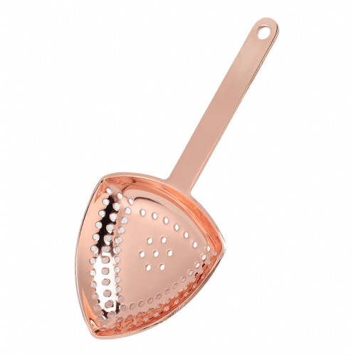 Triangular Cocktail Strainer No Breakage Anti Rust Fine Filtration Decorative Professional Ice Strainer for Bar Home Copper Plated