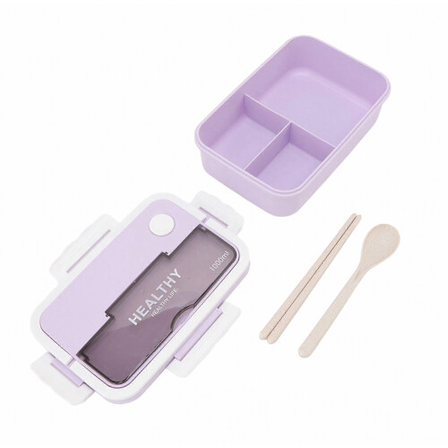 3-Compartment Lunch Box Microwave Safe Bento Box for Kids Adults Office 1