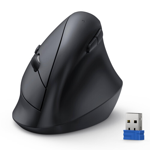 TeckNet TECKNET Vertical Ergonomic Mouse, 4800DPI Optical Wireless Mouse, Black