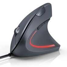 TECKNET Wired Ergonomic Mouse, 6400DPI Wired Vertical Mouse 6-Button Silent Mouse with 4 Adjustable Levels DPI, 1.5 m USB Cable Optical WiredMouse for
