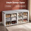 Shoe Storage Bench with Padded Seat, 12 Open Compartments 7