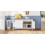 Shoe Storage Bench with 2 Barn Doors and Padded Seat, White 5