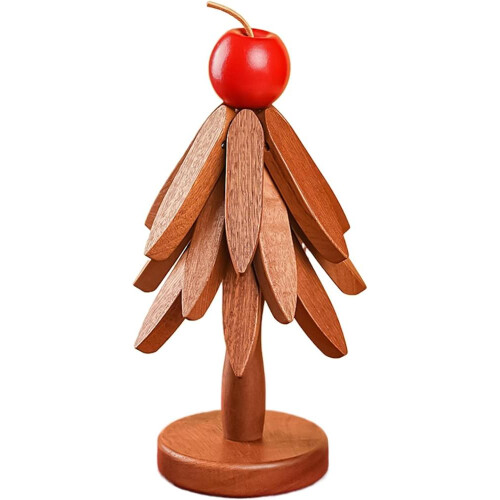 Posavasos de madera, resistente al calor, plegable, Tree
