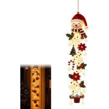 Enfeite de Natal Iluminado para Porta, Decoração Vertical de Porta com LED