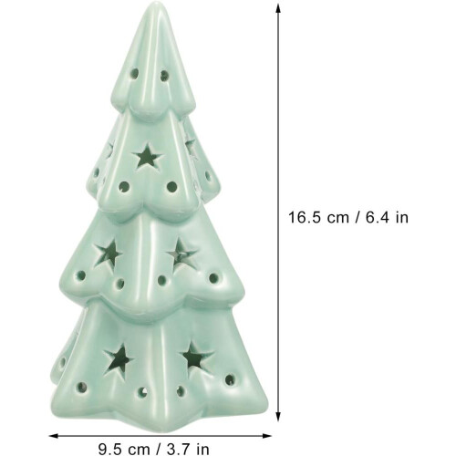 Ceramic Christmas Tree Hollow Desktop Ornament Table Decoration White 2