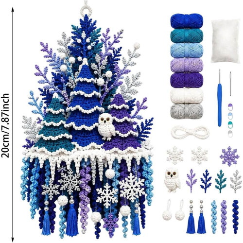 Kit DIY de macramê para pendurar na porta, decoração de parede para Halloween e Natal. 2