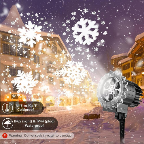 Projetor LED com efeito de neve, IP65, para jardim externo. 1