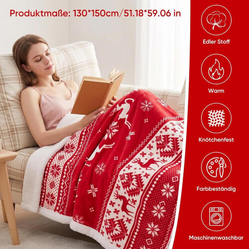 Χριστουγεννιάτικη κουβέρτα 130x150cm κουβέρτα για χνουδωτό καναπέ 1