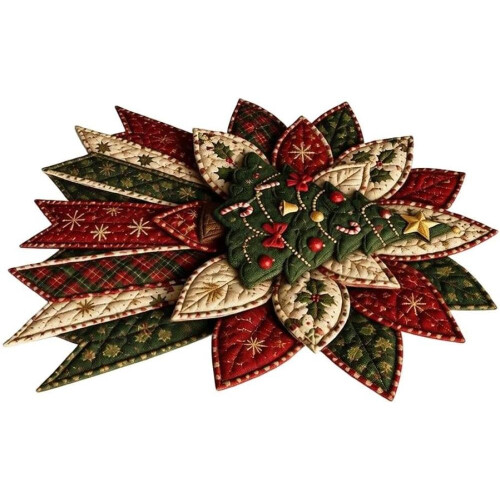 Enfeite de Natal acolchoado para porta, decoração de parede resistente em tecido. 1