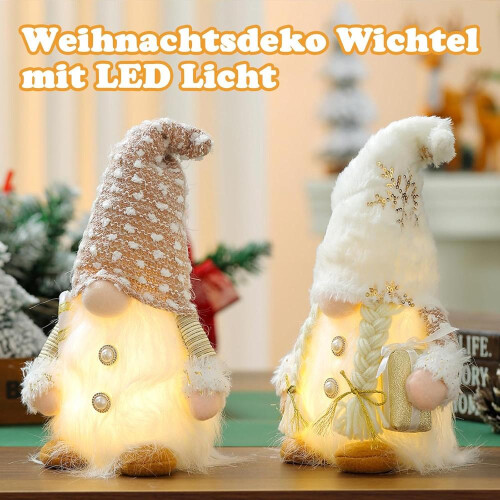 2 Elfos de Natal de Pelúcia com Luzes LED para Decoração 1