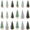 18 pcs Mini Christmas Trees Artificial Green Table Decoration Set 1