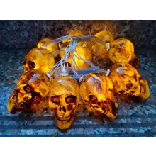LED Kranielyskæde 1,5m 10 LED Halloween-dekoration Batteridrevet