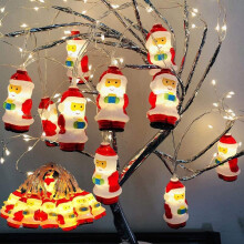 Luci decorative a LED di Babbo Natale, 2 m, 10 LED, per esterni, IP44, a batteria.